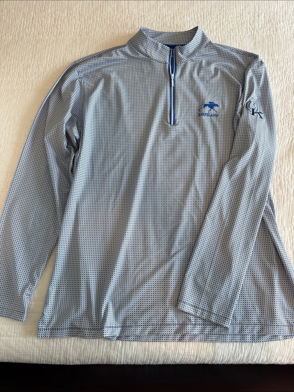 Horn Legend Light Blue Performance Quarter-Zip Pullover with Keeneland logo